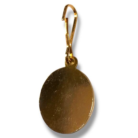 Vintage 2001 Free Mason Oklahoma Charm Keychain Gold Tone White Blue Enamel - Picture 3 of 4